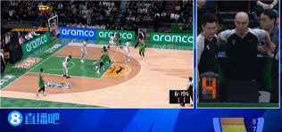 弗格突破时疑似打到于德豪下腹被吹进攻犯规 裁判回看维持原判